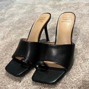 INC black square toe heels
